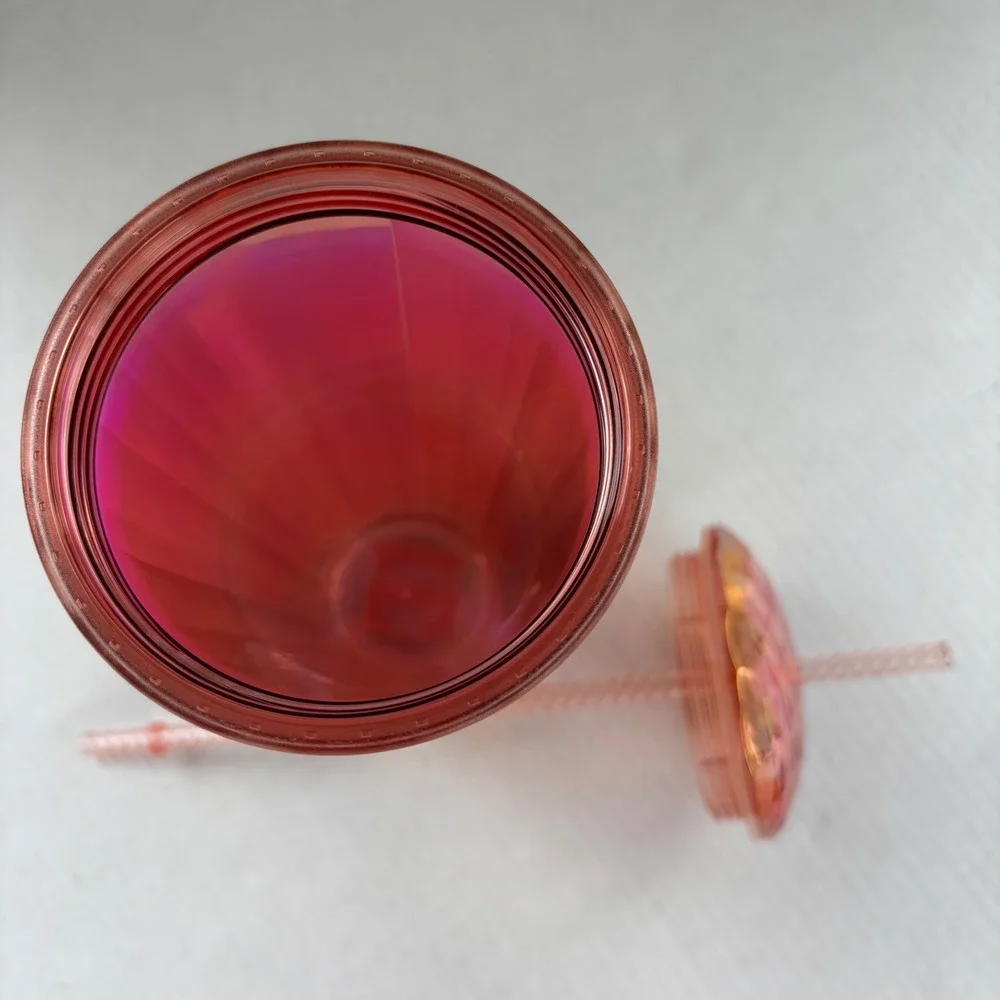 Starbucks 24oz‎ Venti Iridescent Sunset Orange Pink Tumbler Cold Cup 011113983